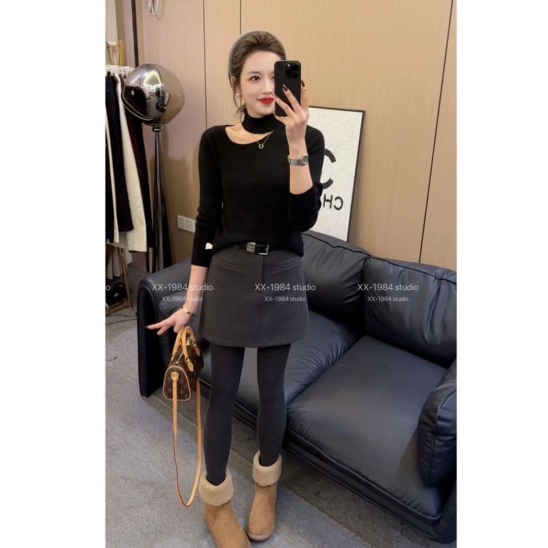 1984  精选【套脖设计】秋冬设计款洋气时尚打底上衣