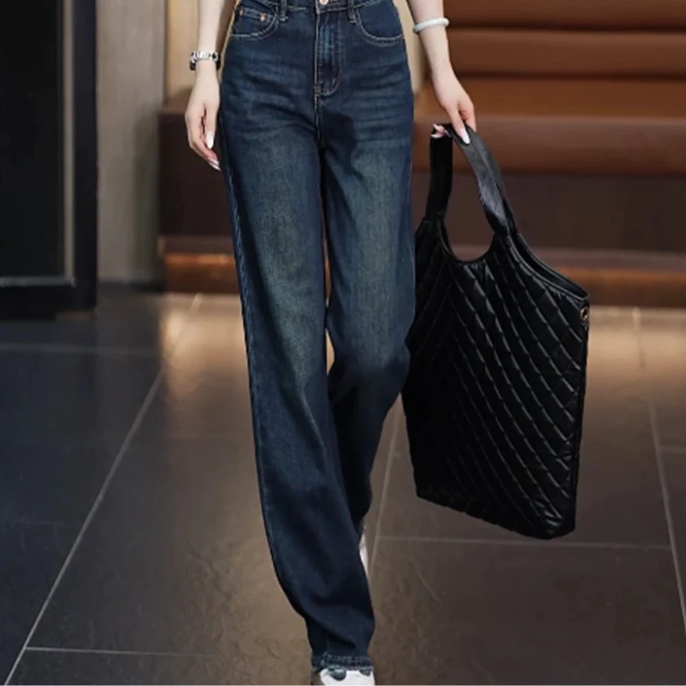 清-玲姐家时尚加绒显腿型直筒牛仔裤502950