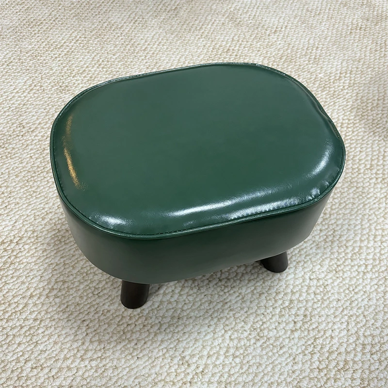 【加大加厚面包凳】实木家用换鞋凳客厅矮凳沙发凳儿童软包皮质凳子