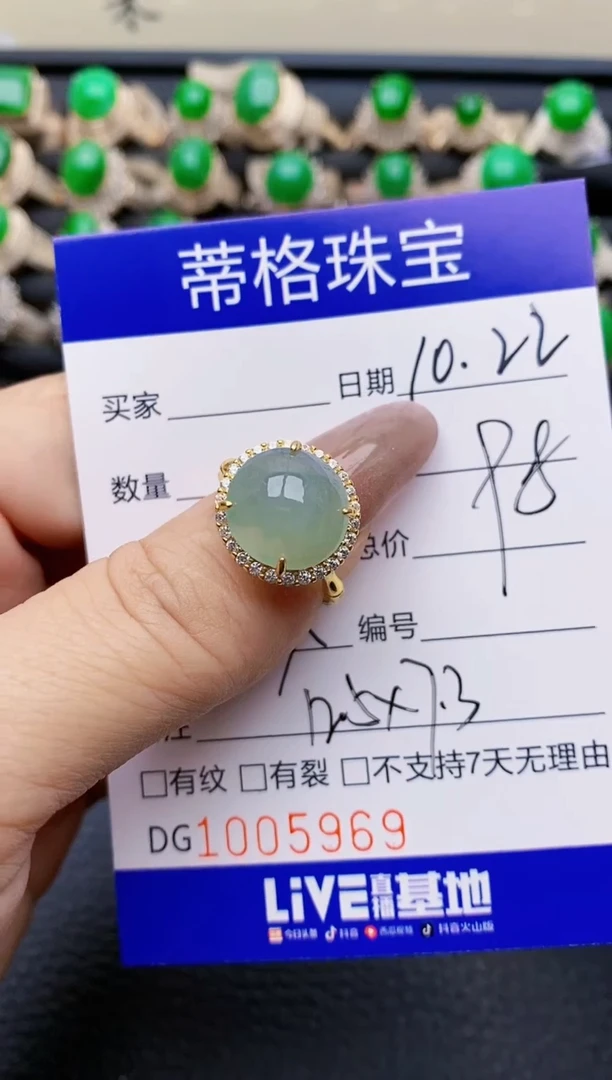 【闪购商品】翡翠戒指银S925镶嵌5969