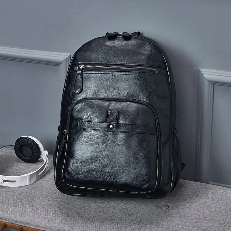 新款双肩包男士大号大容量背包软商务出差旅行包电脑包休闲防水