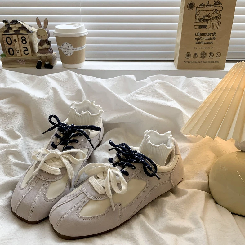 2025年春夏女鞋复古平底德训鞋新款网面透气阿甘鞋百搭休闲鞋鞋子