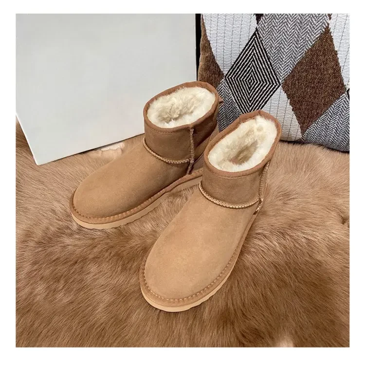 【小羊皮毛一体】东北5854短筒男款雪地靴冬季加绒加厚雪地棉鞋男款