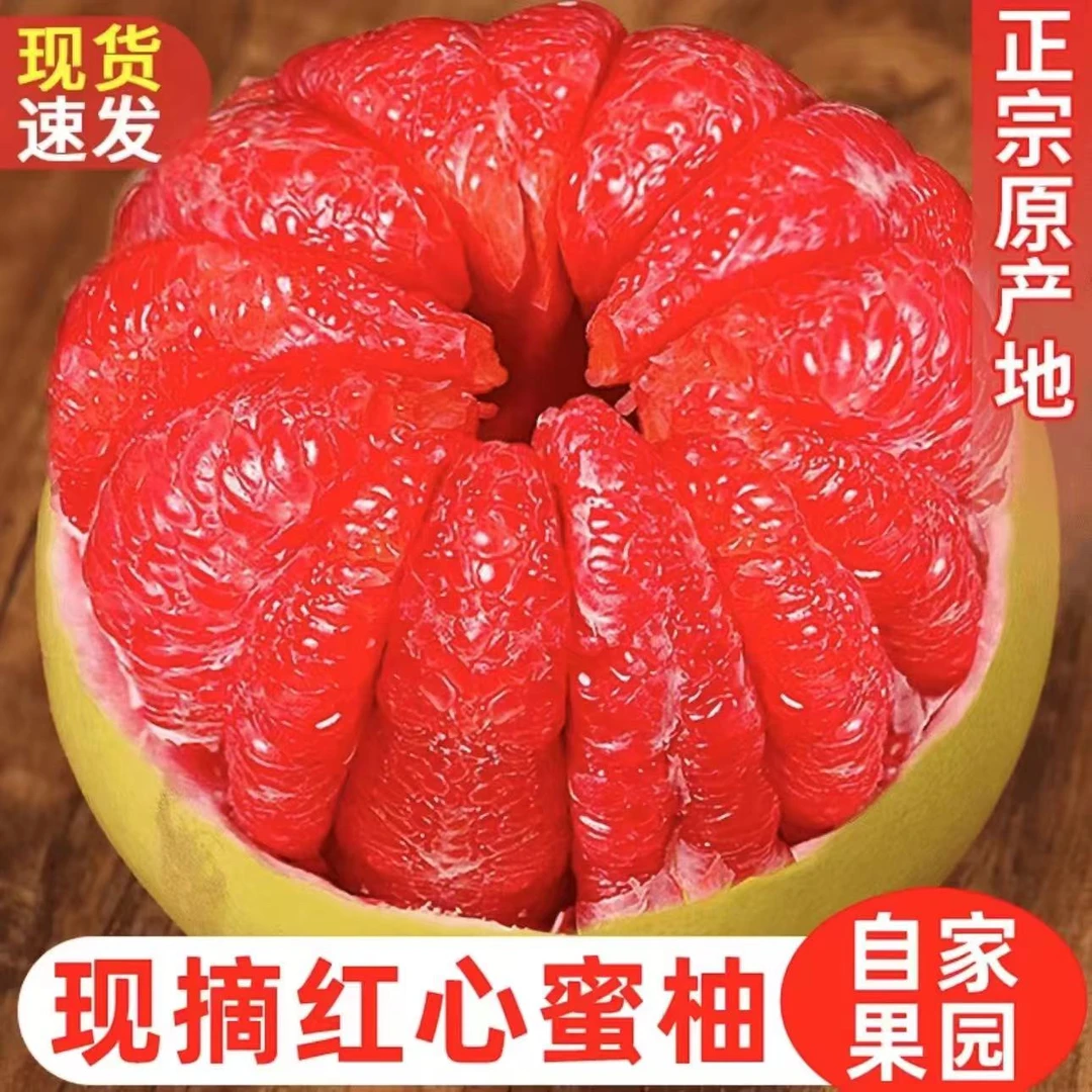 正宗红心柚子现摘现发大果新鲜水果当季9-10斤琯溪蜜柚叶-T