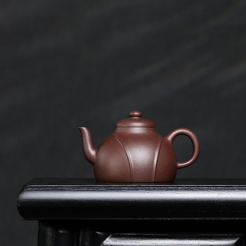 摹古紫泥半手工制大彬款龙带壶190cc