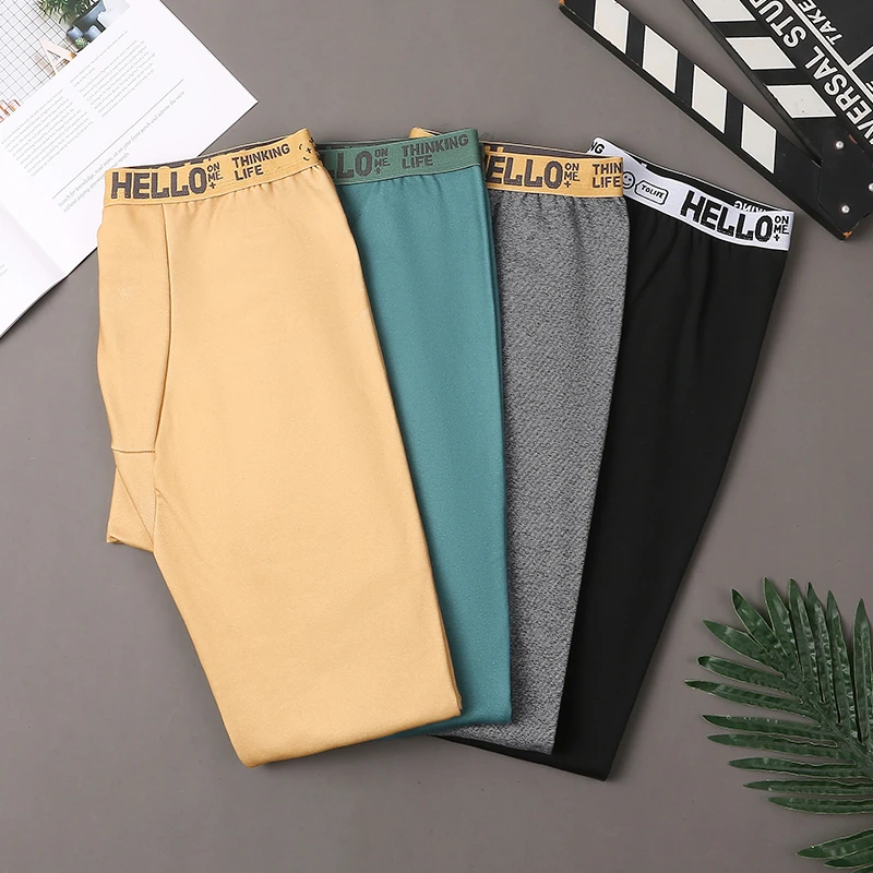 男士保暖裤男生男款打底裤紧身弹力修身速暖秋裤线裤德绒秋裤男款