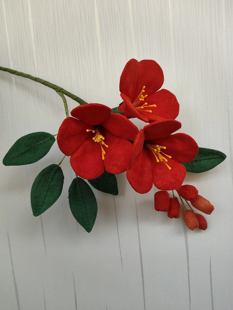 许静手作——布艺凌霄花材料包，纯棉布料，拍一发二