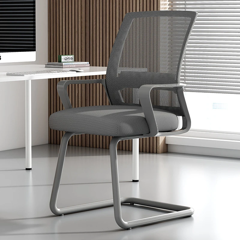 麻将椅子棋牌室专用椅会议室办公职员椅久坐舒服弓形铁架靠背网椅