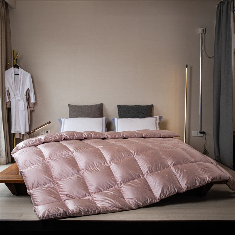 【奢雅臻品】真丝羽绒被羽绒高支静音进口加厚保暖羽绒被立体
