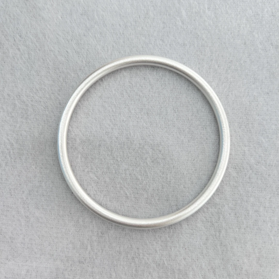 足银手镯 古法足银9999素圈闭口实心银手镯简约年轻款百搭