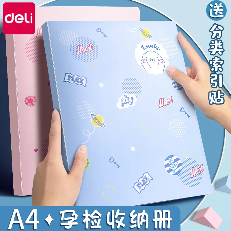 得力文件夹A4资料册收纳册透明插页活页试卷收纳袋小学生整理神器