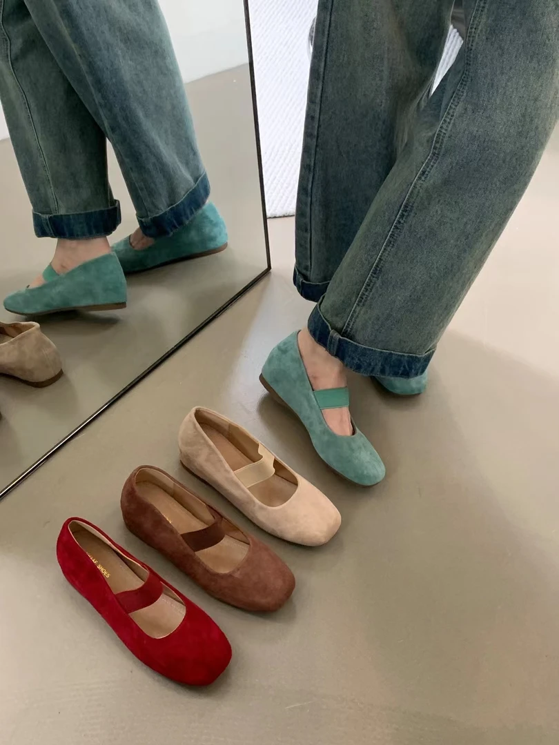 T90主推【头层羊皮】秋季新款内增高3厘米气质百搭软底日常单鞋女