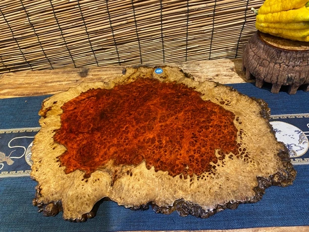 缅甸花梨树瘤茶盘干泡台茶具茶杯垫壶垫尺寸：52*40*1.2