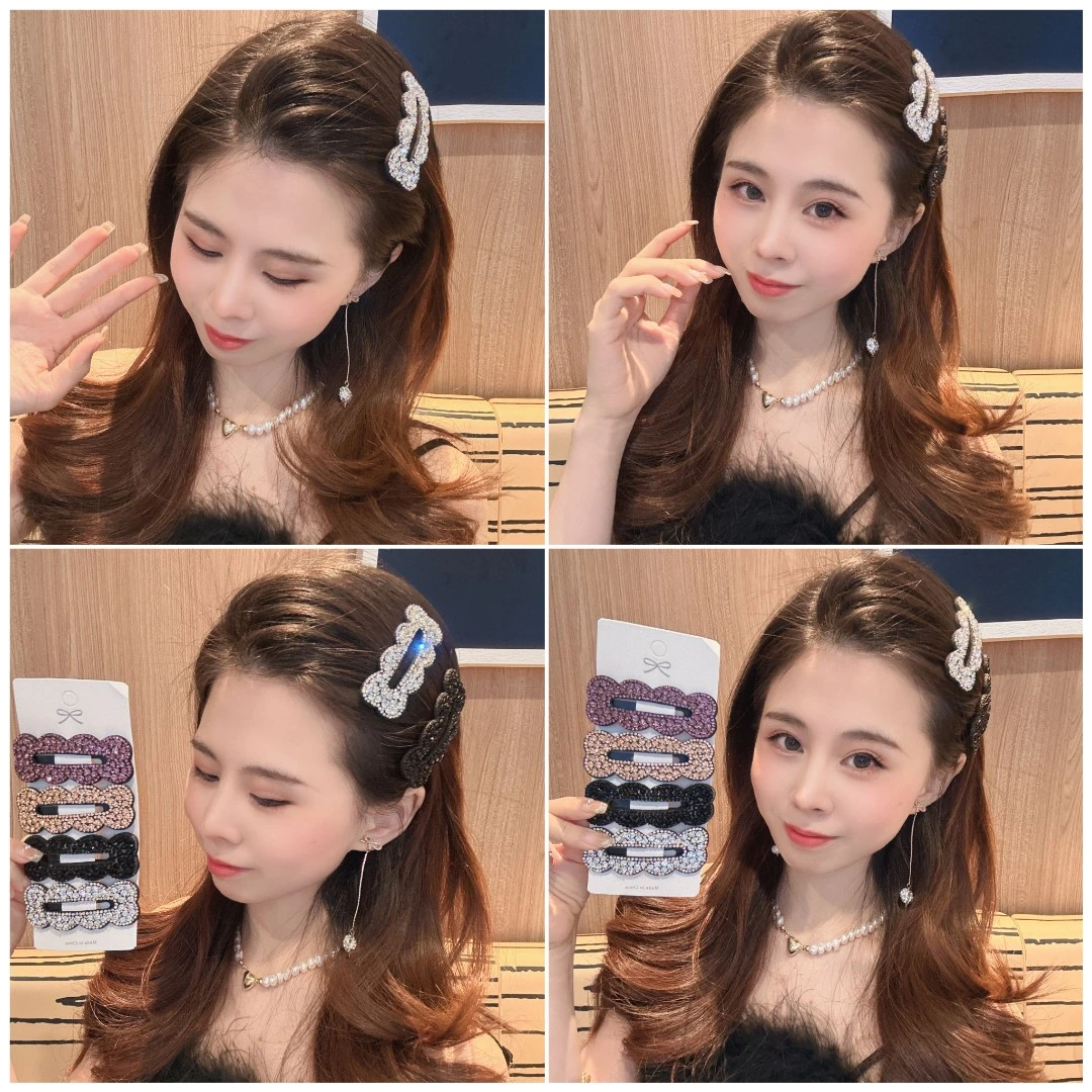 锌合金玻璃发饰 东大门闪闪气质bb夹后脑勺夹子刘海夹碎发侧边夹