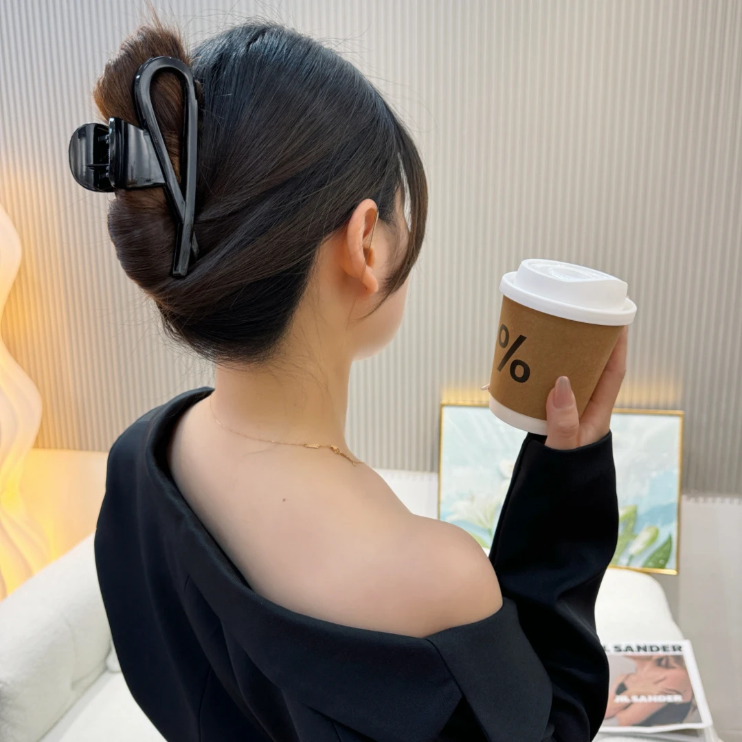 简约耐看~复古亚克力抓夹女2025新款高级感鱼夹大号发夹后脑勺