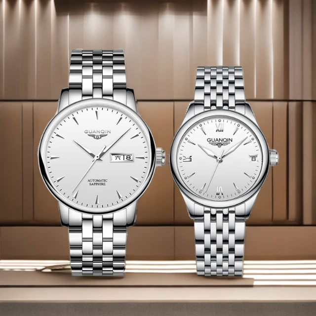 冠琴潮流气质全自动机械表简约男士手表情侣表一对夜光女士腕表