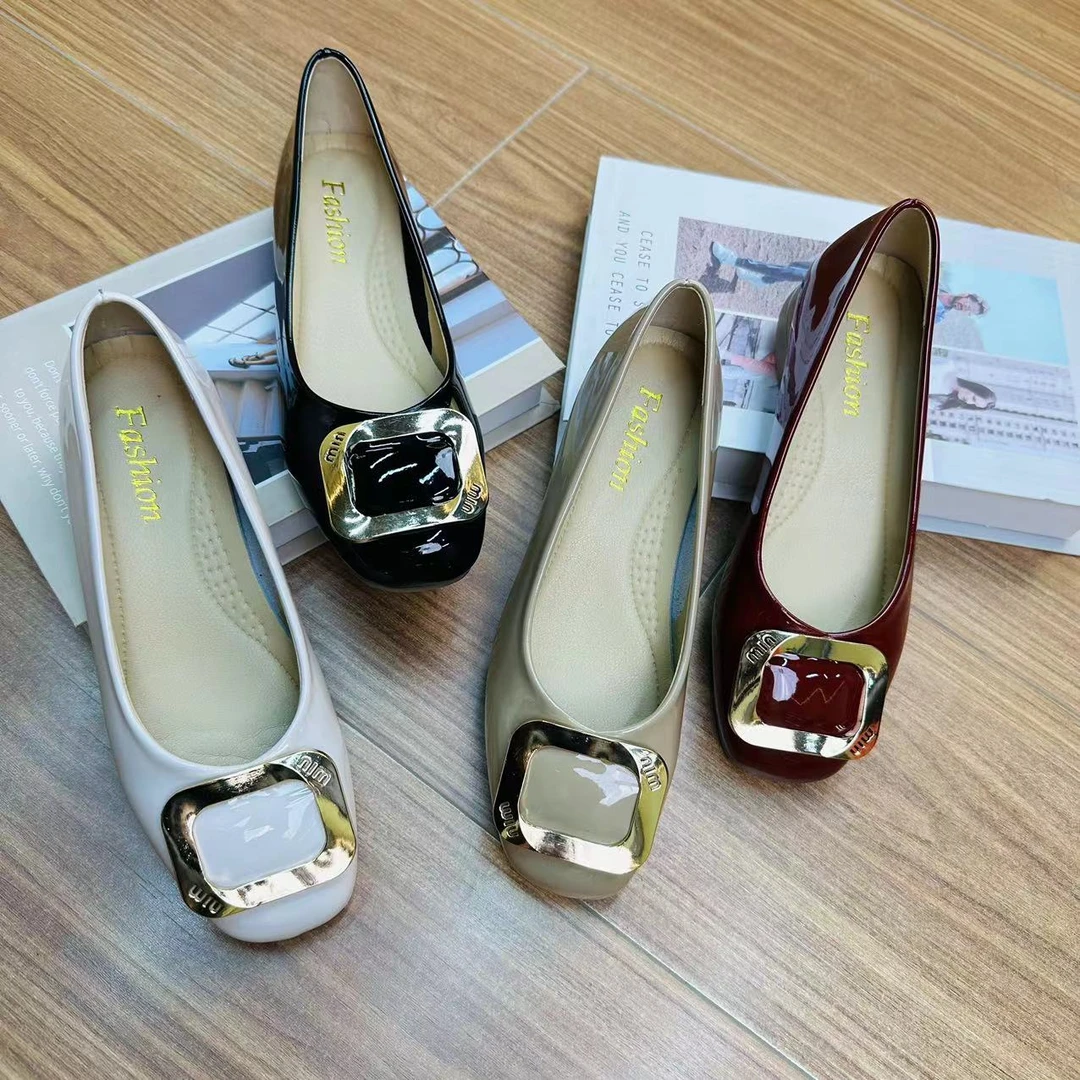 【强哥专属】软底软面气质百搭工作日常方头粗跟精品女鞋-6020亮皮