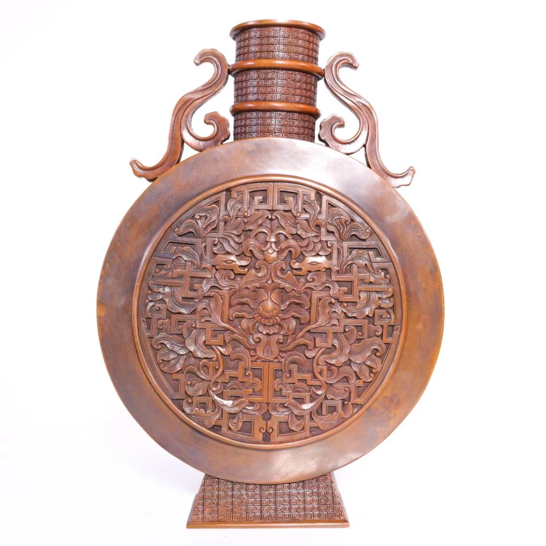 全铜   抱月瓶摆件