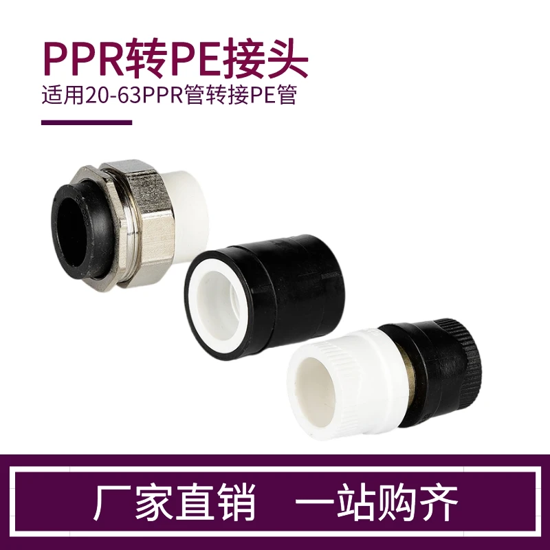 PPR转PE水管配件pe管件活接头pe变ppr20/25/32转换接头热熔直接