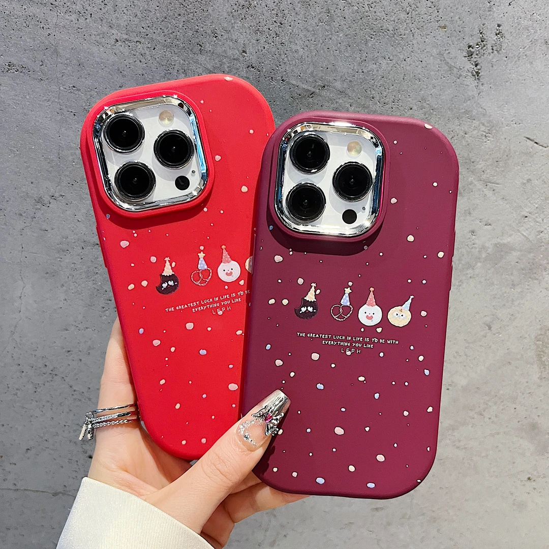 银镜小胖墩适用苹果15/iPhone/华为手机壳包边个性保护套网红创意