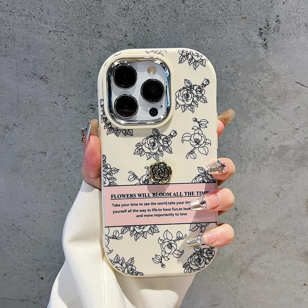 银镜小胖墩适用苹果15/iPhone/华为手机壳包边个性保护套网红创意
