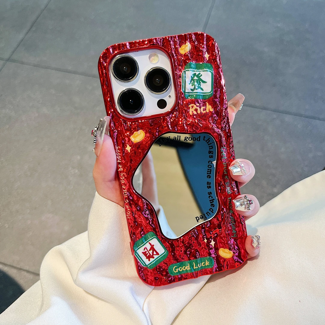岩石镜面适用苹果15/iPhone/华为荣耀/OPPO/VIVO/小米手机壳ins潮