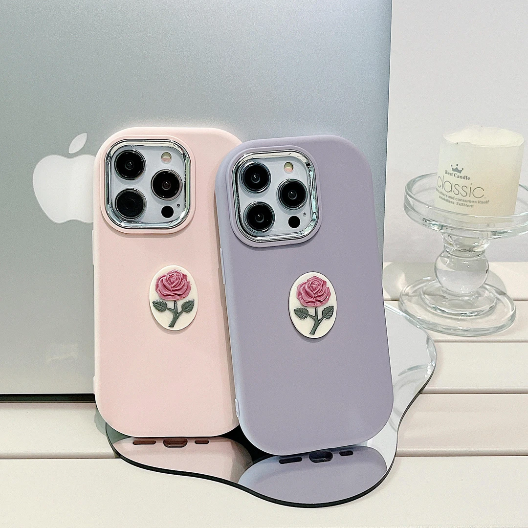 银镜小胖墩适用苹果15/iPhone/华为手机壳包边个性保护套网红创意