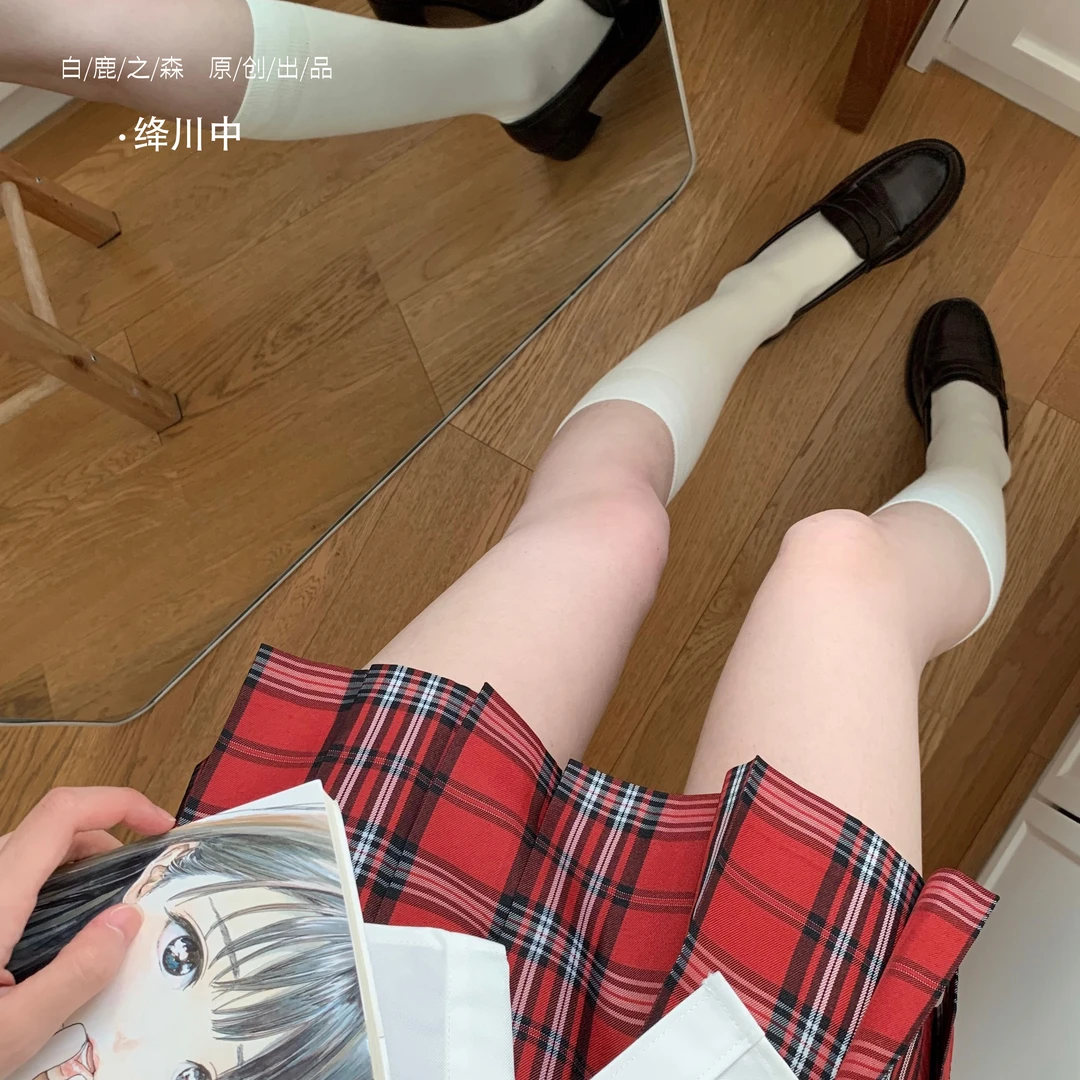 绛川中/正版原创春夏百褶裙学院风校供感显白百搭半身裙校供jk