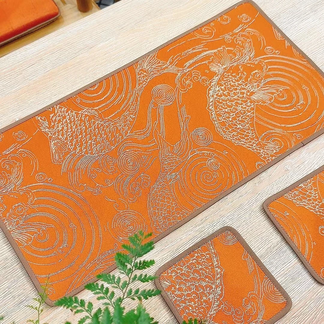 年年有余新中式干泡茶席禅意茶席茶台布艺茶桌垫垫茶盘茶台垫子