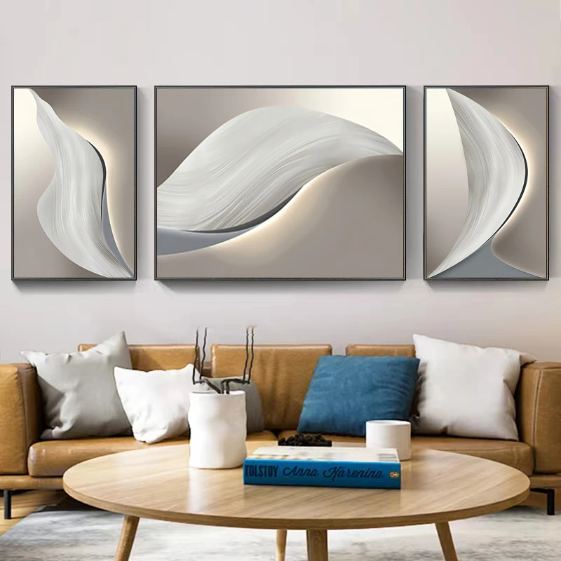 优品-【梦境】高级感客厅装饰画沙发背墙晶瓷艺术三联画组合画