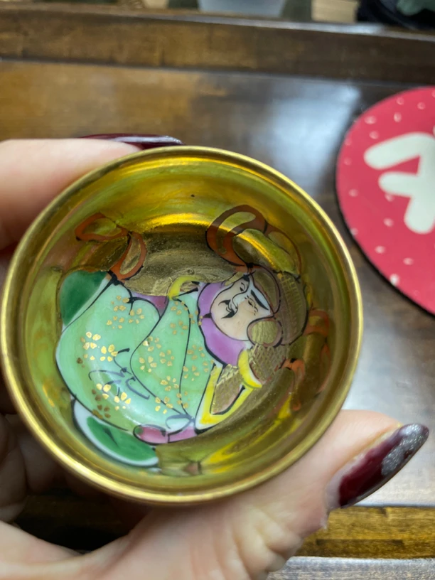 九谷青花手绘小杯蓝色精美主人杯