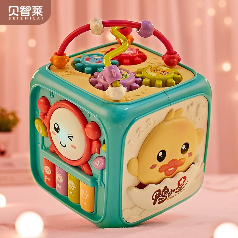 婴儿玩具儿童拍拍鼓手拍鼓六面体音乐6个月宝宝早教益智启蒙玩具