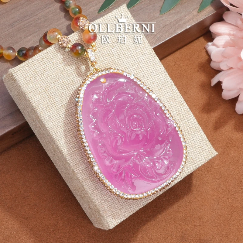 铜合金项链 女款气质时尚百搭女士雕刻大气精雕项坠女士项链-2010