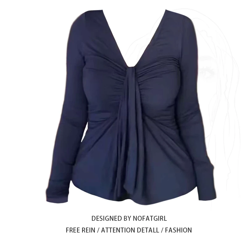 大码胖妹妹心动姐姐纯欲气质温柔打底衫女秋季显瘦长袖设计感上衣