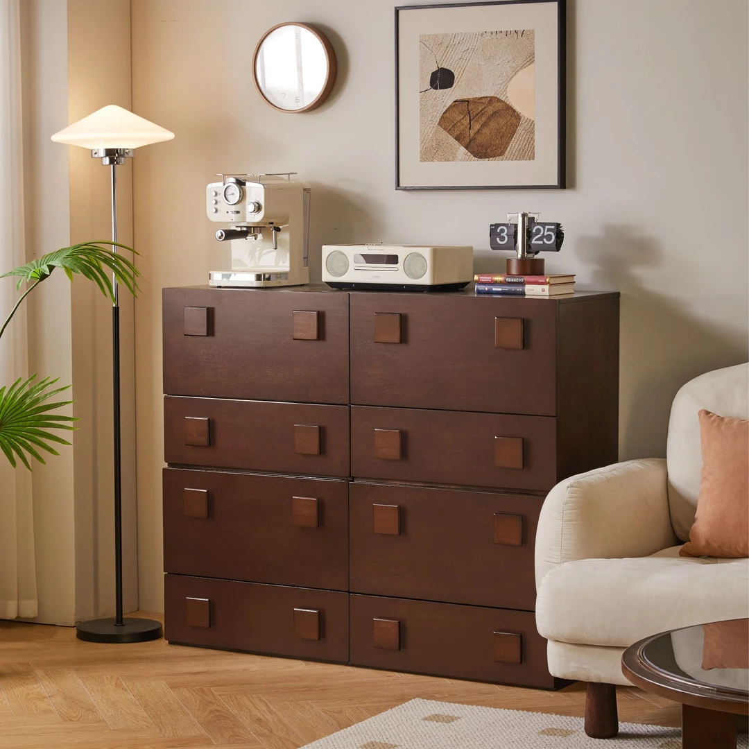 【花与专属】实木卡门柜斗柜落地客厅大容量家用简约办公北欧抽屉式