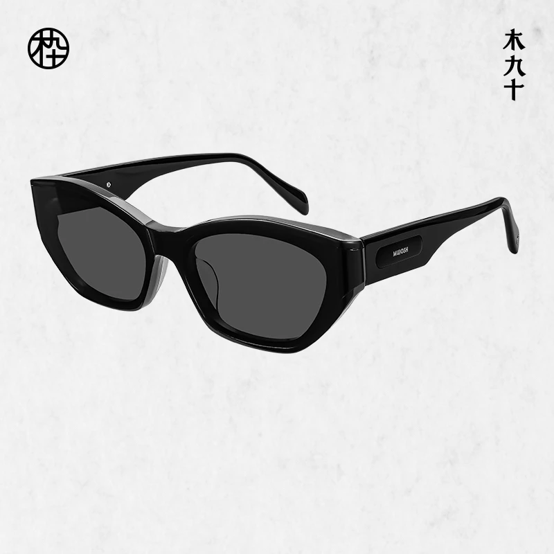 MUJOSH/木九十时尚造型全息飘面窄框猫眼墨镜MJ102SK582