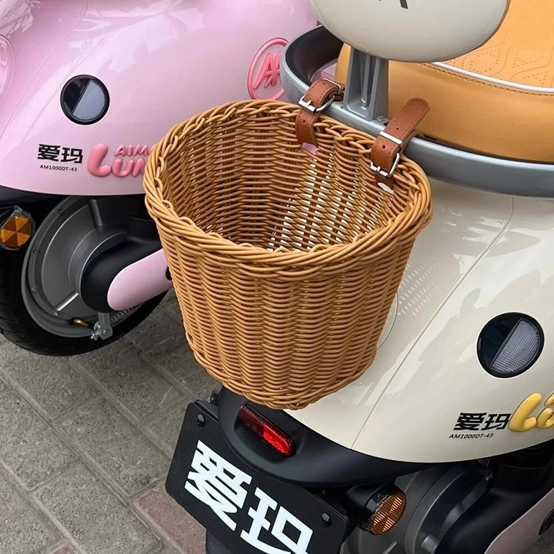 电动车后置车筐电动摩托车后尾挂篮储物前置放书包东西三轮车神器