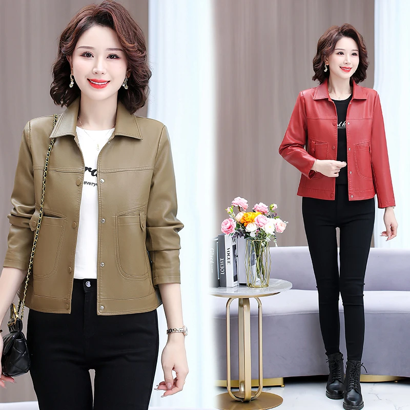 皮夹克外套皮衣女外套气质女装上衣春秋显瘦洋气短款百搭修身休闲