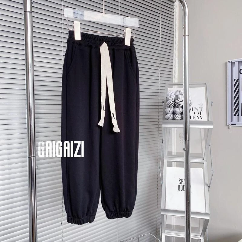 Gaigaizi-童装 百搭利器定制款纯色宽松抽绳束脚中大童休闲裤