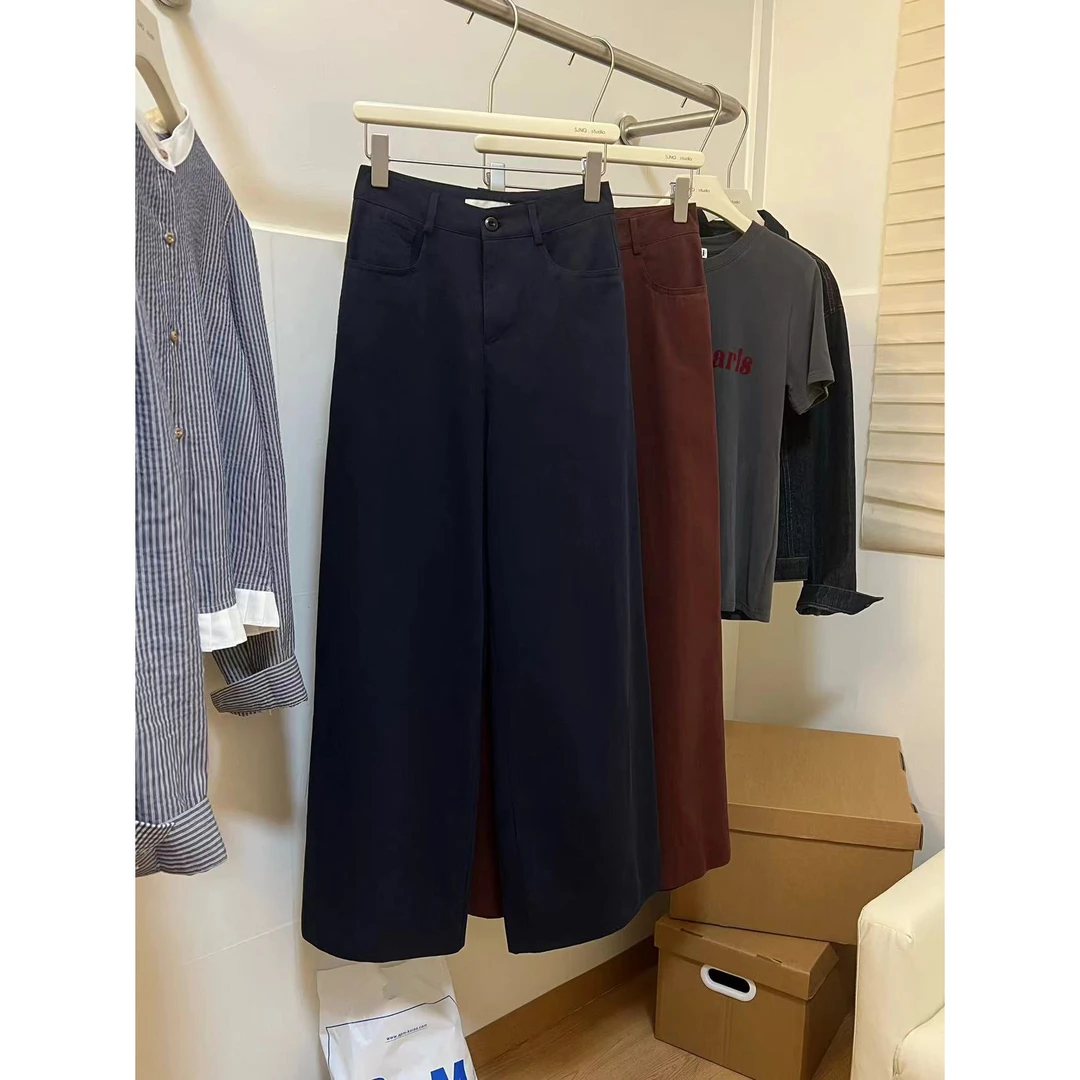 【SJNQ】瘦瘦裤升级版～韩国高腰显瘦百搭九分阔腿裤