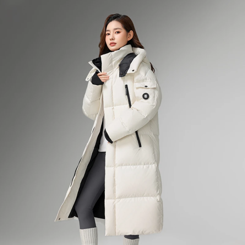 鸭宝宝羽绒服郑恺同款男女加厚特厚羽绒服极寒长款外套连休闲