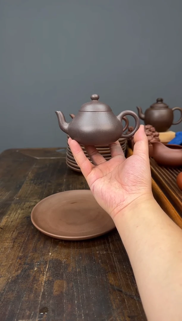 【闪购商品】紫砂茶壶青灰段大梨形