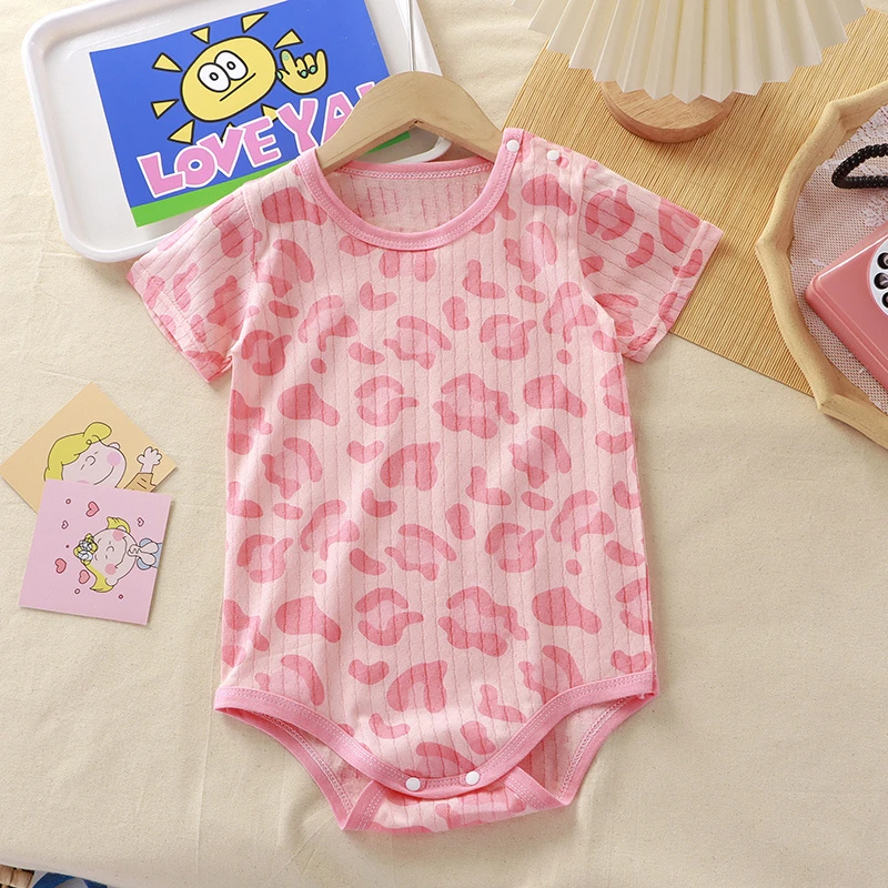 宝宝连体衣夏季空调服新生儿三角哈衣婴儿衣服短袖包屁衣薄款夏装