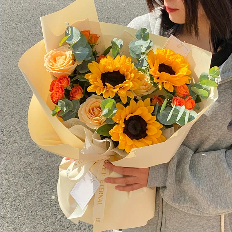 【天天向上】3朵向日葵花束鲜花速递全国同城配送长辈送朋友生日 鲜花小时达全国同城配送送花上门
