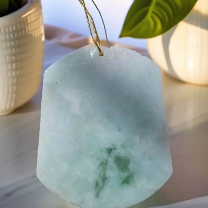 天然翡翠A货无事牌吊坠