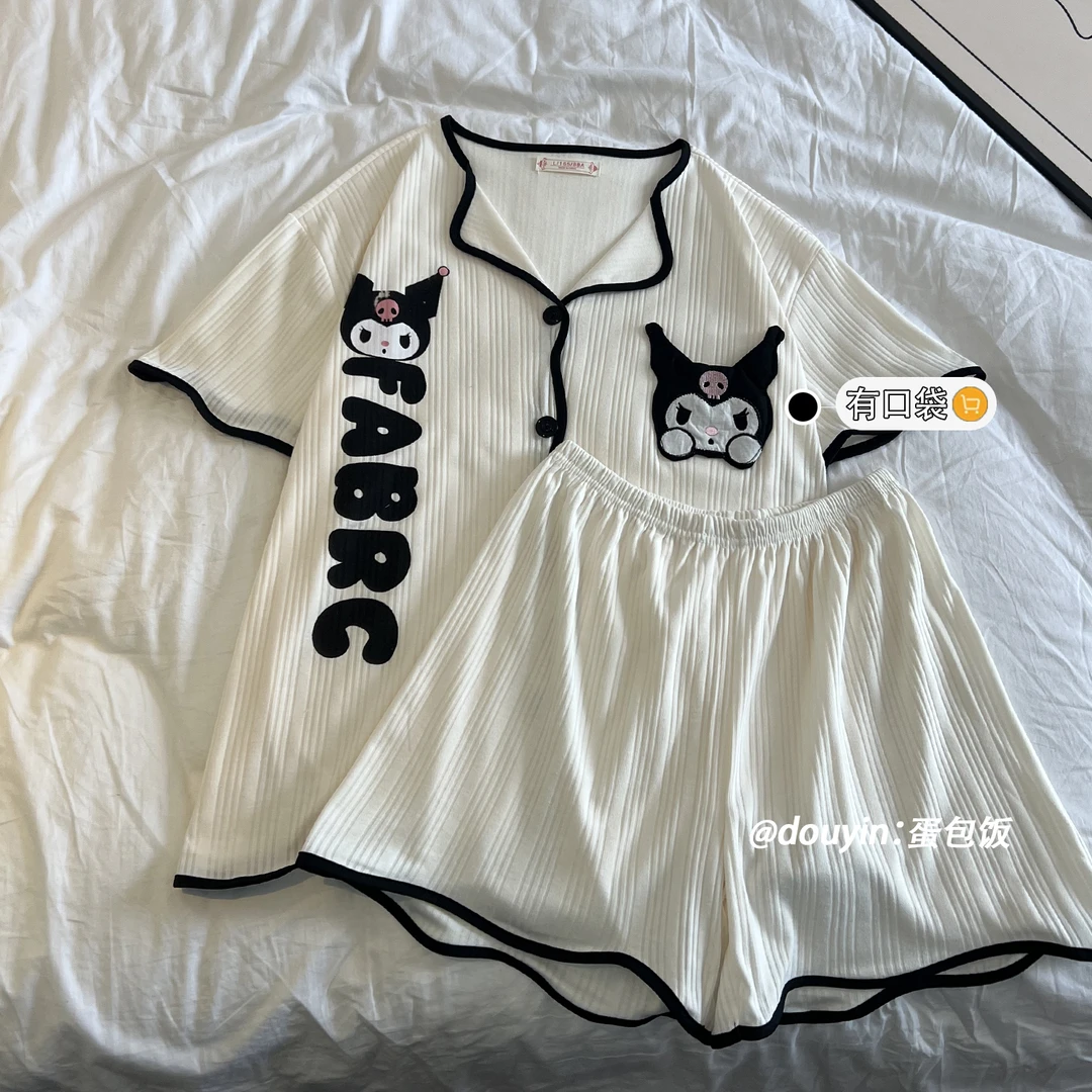 【当天发货】库洛米夏季睡衣女新款卡通可外穿网红风短袖家居服套装