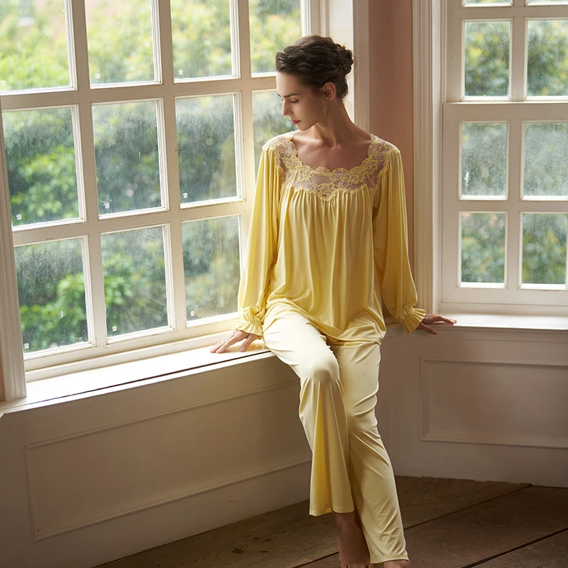 CABRIDA【暖光】欧若风蕾丝大码女士时尚宽松甜美睡衣女欧若风穿搭