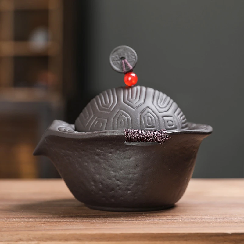 左桥贰-紫砂富甲一方手抓壶120ml A44创意家用茶具便携茶壶
