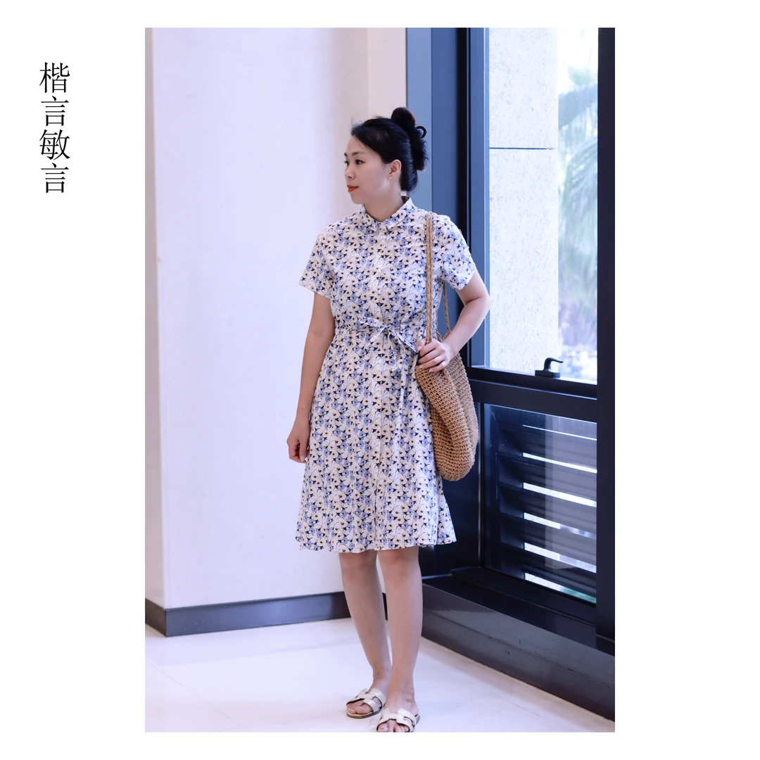 法式碎花女装连衣裙夏季新款时尚修身气质休闲优雅复古宽松连衣裙