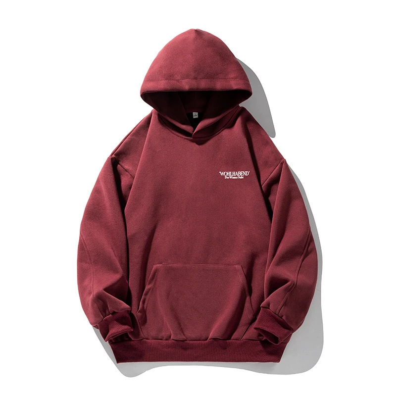 400G重磅美式复古连帽卫衣男士休闲发泡印花外套潮牌宽松情侣帽衫